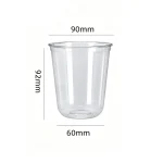 90-360 PET U-Shaped Clear Cup