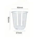 90-320 PP Vacuum Formed U-Shaped Clear Cup