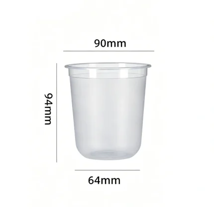 90-370 PP Injection Molded U-Shaped Matte Cup