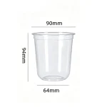 90-370 PP Injection Molded U-Shaped Clear Cup