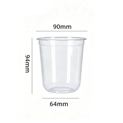 90-370 PP Injection Molded U-Shaped Clear Cup