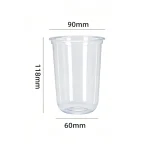 90-450 PP Vacuum Formed U-Shaped Clear Cup
