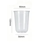 90-470 PP Injection Molded U-Shaped Clear Cup