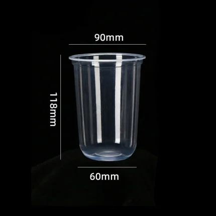 90-450 gobelets transparents en polypropylène, forme en U, en blister
