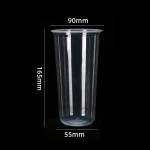 90-630 Gobelet transparent en polypropylène, forme en U, en blister