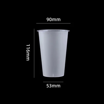 Gelas Injeksi PP 90-350 ml, Lurus, Bertekstur Matte