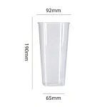 92-1000 PP Injection Molded Square Clear Cup