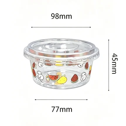 98mm Clear PP Pudding Cup with Lid